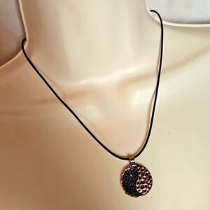 Black and Copper Ying Yang Necklace
